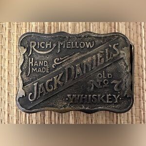 Vintage Rich and Mellow Jack Daniel's Belt Buckle Hand Made Old No.7 Whiskey
